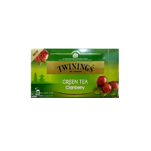 TWININGS GREEN TEA CRANBERRY 25 TEA BAGS